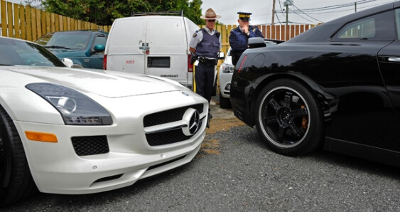 police impounding cars after illegal street racing