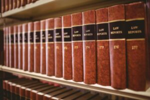 Lot of law reports in library