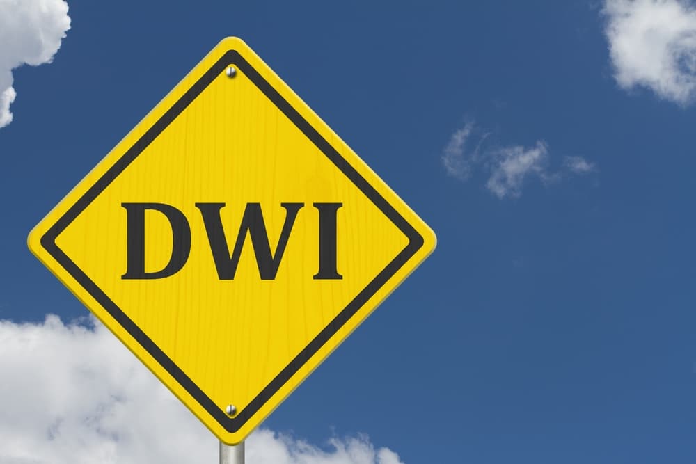 DWI sign board on the road