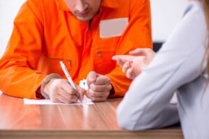 Young man meeting with parole officer